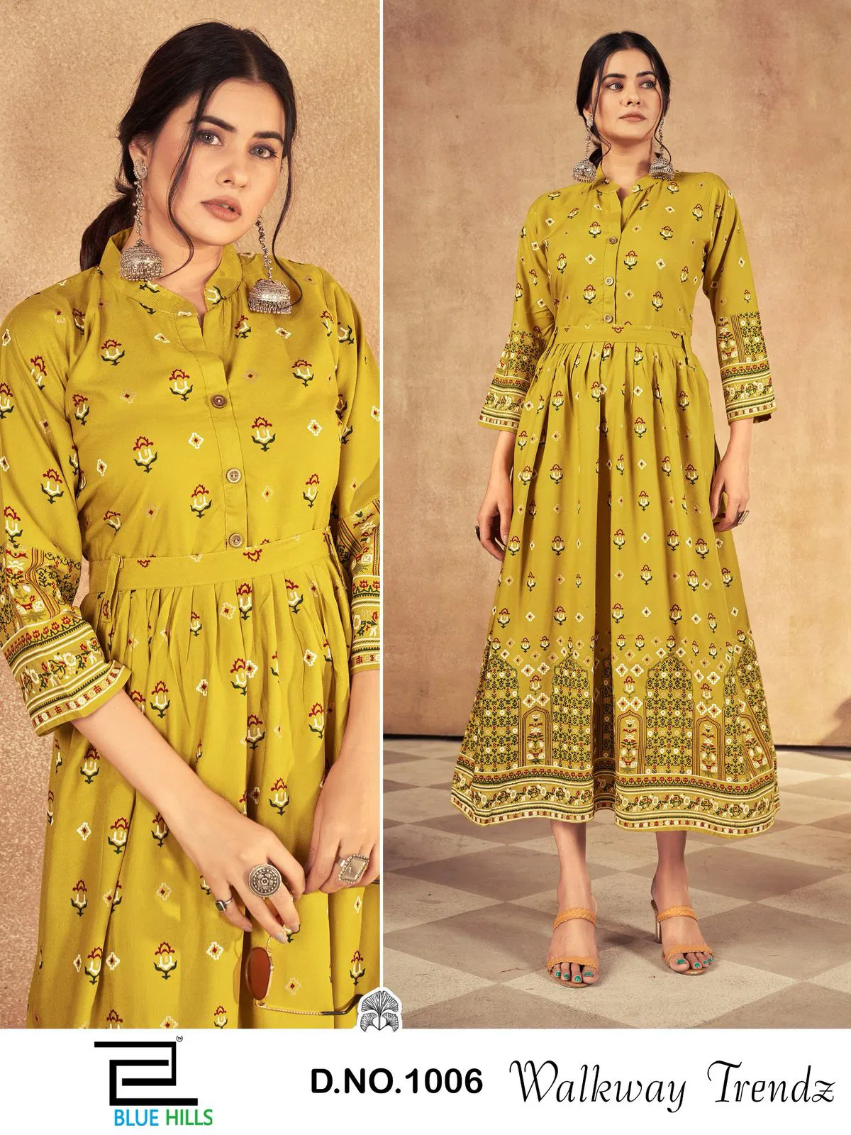 Walkway Trendz By Blue Hills Rayon Printed Gown Wholesalers In Delhi